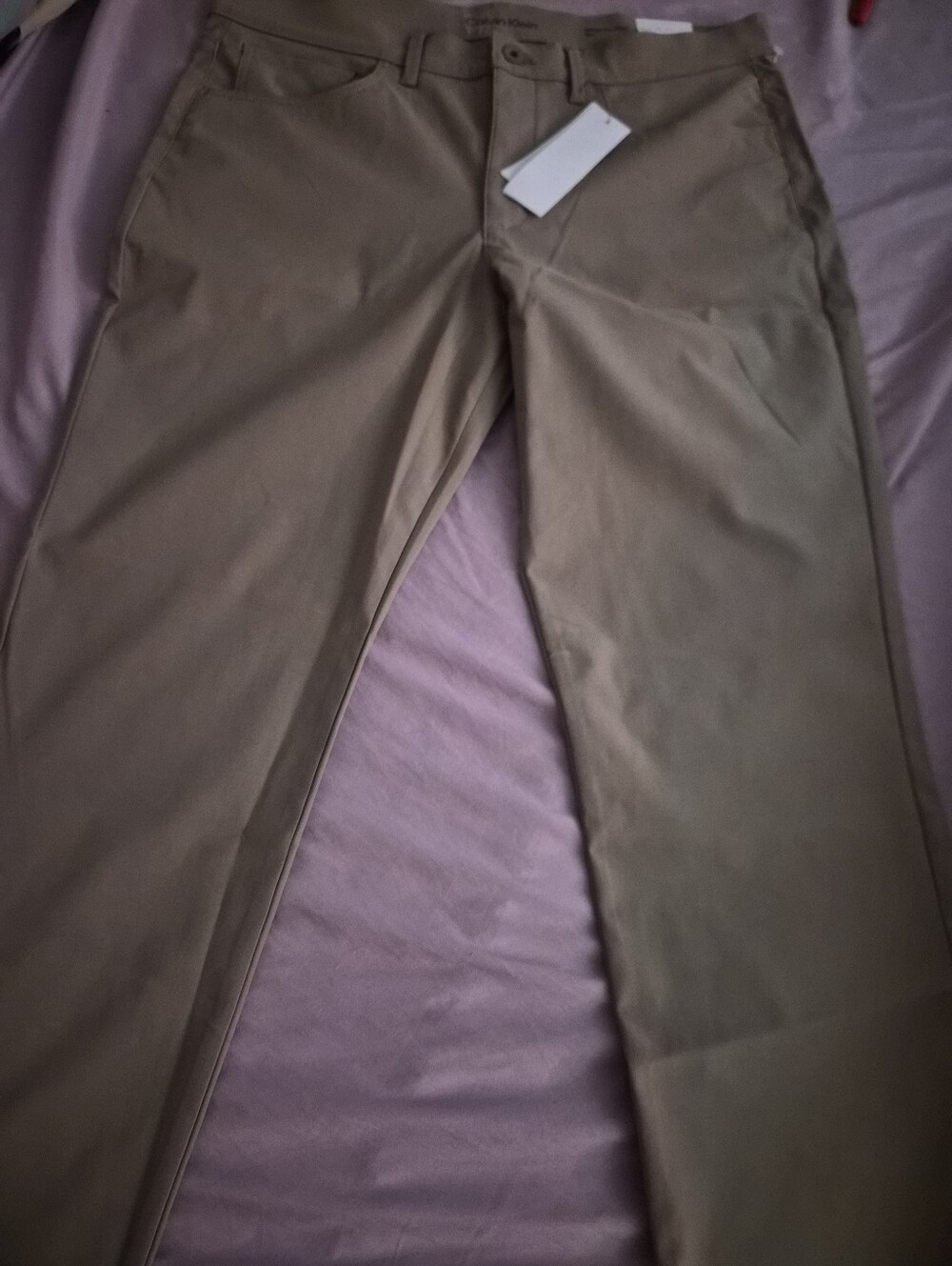 Calvin Klein Men's Tan Straight Chino Pants